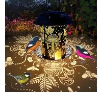 Mangeoire solaire pour oiseaux, mangeoires en métal pour oiseaux sauvages à suspendre, étanche et antirouille