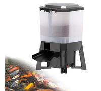 Mangeoire solaire pour poissons, distributeur de nourriture électrique automatique avec alimentation à 120°, minuterie intelligente pour l'alimentation quotidienne, idéal pour les bassins extérieurs