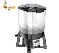 Mangeoire solaire pour poissons - Distributeur électrique de 6 L avec minuterie intelligente et pulvérisation à 120° pour alimentation automatique, idéal pour une utilisation en intérieur et en