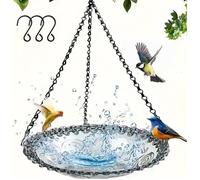 Mangeoire suspendue pour oiseaux - Belle commode - Diamètre 30 cm - Profondeur 5 cm - Longueur de suspension 40 cm