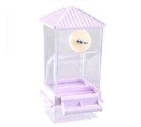 Mangeoire transparente pour oiseaux - Distributeur de nourriture pour perruches et petits perroquets - Avec couvercle supérieur - Remplissage facile