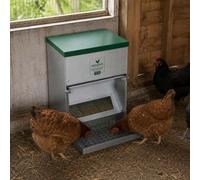 Mangeoire Trémie Anti-Nuisible Rooster 10kg - Acier Galvanisé Gris/Vert