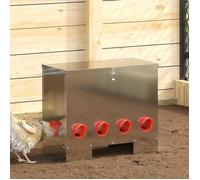 vidaXL Mangeoire pour poules 2 pcs Argent 60,5 x 29 x 51 cm