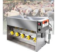 Mangeoire universelle pour porcelet, en acier inoxydable, température constante, comprend 10/14 tétines en silicone pour cochons nouveau-nés