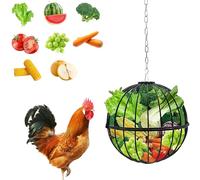 Mangeoire Volaille - Distributeur Alimentaire en Métal À Hauteur Réglable pour Poules - Mangeoire À Volailles Suspendue - pour Usage Extérieur, Ferme, Cage, Bétail, Canards, Cailles, Chèvres,