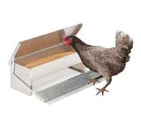 IDMARKET Mangeoire XL pour poules distributeur automatique à pédale en acier 5 KG