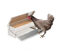 Mangeoire Xl Pour Poules Distributeur Automatique À Pédale En Acier 5 Kg Gris