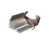 Mangeoire XXL pour poules distributeur automatique à pédale en acier 10 KG