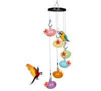 Mangeoires à colibris - Lot de 6 carillons à vent avec chargeur d'eau potable pour colibris | Mangeoire pour boire du colibri | Mangeoire pour observation des oiseaux sauvages Jays Robins Spar