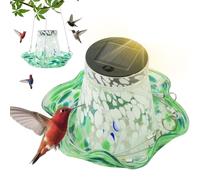 Mangeoires à colibris pour l'extérieur - Mangeoires à oiseaux sauvages à énergie solaire, fournitures d'alimentation en verre teinté pour décoration de jardin, décoration de pelouse pour extérieur