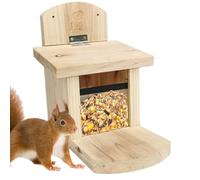 Mangeoires À Écureuils Maison Distributeur de Nourriture en Bois | Maison avec Toit Résistant aux Rongeurs et Planche Allongée pour Animaux de Compagnie Jardin Extérieur Fenêtre