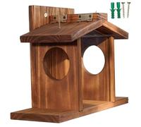 Mangeoires à écureuils pour l'extérieur, maison d'écureuil, mangeoire à oiseaux en bois facile remplir, mangeoire oiseaux visible avec panneau amovible pour maïs, suif, mangeoires pour l'extérieu