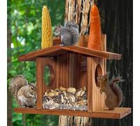 Mangeoires à écureuils pour l'extérieur, Maison d'écureuil, mangeoire à Oiseaux en Bois Facile remplir, mangeoire Oiseaux Visible avec Panneau Amovible pour maïs, suif, Ornements d'extérieur