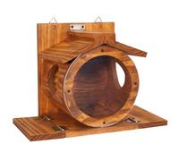 Mangeoires à écureuils pour l'extérieur, mangeoire à écureuils Murale en Bois avec façade Visible, Station d'alimentation Facile remplir, boîte de Maison pour clôture d'arbre, mangeoires