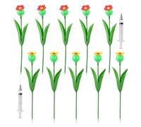 Mangeoires À Fleurs pour Colibris - Station pour Oiseaux 36 X 8 Cm, Support pour Mangeoire À Colibris, Tasses À Nectar De Fleurs | Arrosage d'oiseaux Autoportant, Accessoire De Jardin Extérieur, pour