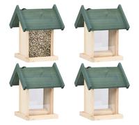 Mangeoires à oiseaux 4 pcs Bois de sapin vidaXL vidaXL