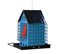 Mangeoires à Oiseaux à l'épreuve des écureuils - Station d'alimentation à Double Cage à, mangeoire à Oiseaux d'extérieur pour calopsittes, pinsons, inséparables, perruches, tonnelle de terrasse,