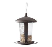 Mangeoires à oiseaux à suspendre anti-écureuils, design 2 en 1 avec double mangeoires à oiseaux, mangeoire à oiseaux en métal, résistante aux intempéries, mangeoire automatique pour oiseaux (plus