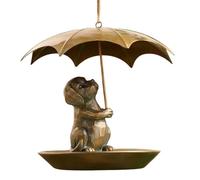 Mangeoires à oiseaux à suspendre résistantes à la rouille - Motif animal - Avec parapluies - Grande capacité - Pour la faune et la faune