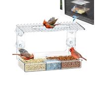 Mangeoires à oiseaux de fenêtre pour observation, mangeoires à oiseaux transparentes pour l'extérieur, plateau transparent étanche pour papa, maman,