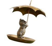 Mangeoires à oiseaux décoratives en fer à suspendre avec auvent imperméable pour écureuils, chats, chiens, écureuils, chats, chiens