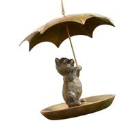 Mangeoires à oiseaux décoratives en fer à suspendre avec auvents, écureuils, chats, chiens, art de jardin, grande capacité, mangeoires à oiseaux en métal