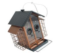 Mangeoires à oiseaux en métal antirouille avec crochet rotatif à 360° de grande capacité pour l'observation de la faune dans le jardin