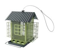 Mangeoires à oiseaux en métal antirouille avec crochet rotatif à 360 °, mangeoires de grande capacité pour l'observation de la faune dans le jardin, mangeoires à oiseaux d'extérieur antirouille