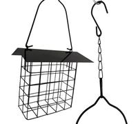 Mangeoires à oiseaux en métal de grande capacité pour l'extérieur, mangeoire à oiseaux, support de nourriture anti-écureuils - pour observer les pinsons sauvages, mésanges, jardin, terrasse, porche