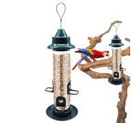 Mangeoires à oiseaux pour l'extérieur, distributeur de nourriture pour oiseaux sauvages - Moineaux, mésanges, hirondelles avec 6 ports pour femmes, hommes, amoureux des animaux