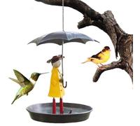 Mangeoires à oiseaux pour l'extérieur | Mangeoire à oiseaux pour fille et parapluie Décoration de cour Mangeoires pour oiseaux sauvages pour attirer les oiseaux pour les amateurs d'oiseaux