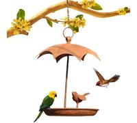 Mangeoires à oiseaux pour l'extérieur, plateau décoratif en métal résistant aux intempéries avec dessus en dôme, mangeoire à oiseaux d'extérieur pour jardin, balcon, terrasse, arbre, 24 x 24 x 29 à 62