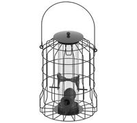 Mangeoires à oiseaux pour l'extérieur - Résistant aux intempéries 4 ports de grande capacité, station en métal antirouille pour colibri sauvage, observation du jardin, cour, patio, porche, balcon