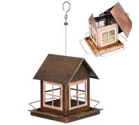 Mangeoires À Oiseaux pour Usage en Extérieur,Station de Nourrissage Résistante aux Intempéries pour Jardin et Observation des Oiseaux - Mangeoires Maison À en Extérieur | pour Calopsittes Pins