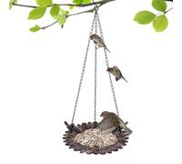 Mangeoires à Oiseaux Sauvages,Grande Capacité Plateau Nourriture Fer - Mangeoire Suspendue Déco de Jardin - pour Attirer Colibris et Pinsons au Jardin, Balcon,