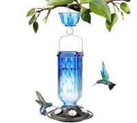Mangeoires à suspendre pour colibri | 15 x 30 cm avec 6 ports de protection des abeilles | Mangeoire à colibri de fenêtre, accessoires d'alimentation de jardin pour les amateurs de colibris