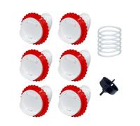 Mangeoires de poulet sans déchets, distributeur automatique de volaille, 6 ports, 1 scie cloche avec barils d'alimentation pour seaux, kit couvre B