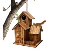 Mangeoires d'extérieur en bois avec compartiments et | Mangeoire pour arbre avec toit flexible pour balcon, terrasse jardin