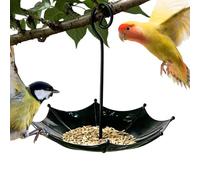 Mangeoires d'extérieur réglable hauteur plateau crochet décoratif | Mangeoire à oiseaux d'extérieur avec une fenêtre de conception parapluie, jardin, terrasse, poules, volailles, balcon, patio