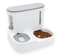 Mangeoires Distributeur automatique de nourriture Compatible with animaux de compagnie 2 en 1, entièrement fermé, trois couleurs en option, convient aux chats et aux chiens Gamelles pour chats(Grey)