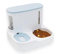 Mangeoires Distributeur automatique de nourriture Compatible with animaux de compagnie 2 en 1, entièrement fermé, trois couleurs en option, convient aux chats et aux chiens Gamelles pour chats(Blauw)