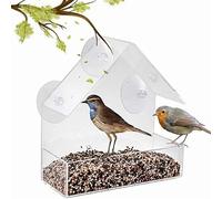 Mangeoires d'oiseaux de fenêtre d'extérieur, mangeoire à oiseaux avec fenêtre transparente,Observation d'oiseaux en acrylique transparent pour chat - Mangeoire à oiseaux de fenêtre avec fortes