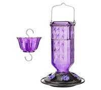 Mangeoires en verre pour colibris - Biberon à suspendre - Plusieurs ports d'alimentation - Décoration de jardin pour terrasse, balcon, jardin, table, garde-corps et fenêtre