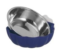 Mangeoires for perruches, mangeoires for Cages à Oiseaux, Ensemble de gamelles en Acier Inoxydable for perroquets, Hamsters, Lapins, avec Support de Serrage(Blue)