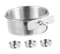 Mangeoires for perruches, mangeoires for Cages à Oiseaux, Lot de 4 gamelles en Acier Inoxydable for perroquets, Anti-Morsure