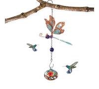 Mangeoires pour Colibris À Usage Extérieur - Carillon À Vent en Verre avec Distributeur pour Oiseaux | Carillon Mangeoire Colibris | pour Jardins Pelouse Fêtes Cours Balcons Et Terrasses