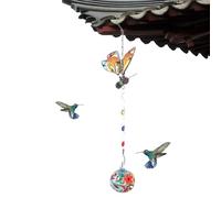 Mangeoires pour Colibris À Usage Extérieur,Ornement De Nourrisseur À Oiseaux en Verre - Charmant Carillon À Vent Mangeoire pour Colibris - pour Les Cours, Jardins, Pelouse, Allées, Chemins Et Fêtes