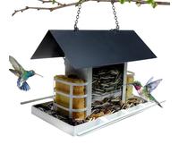 Mangeoires pour colibris - Installation amusante - 19 x 12 x 15 cm - Récipient d'alimentation à 360 degrés - Design transparent à suspendre - Attraction de la faune en plein air pour les mésanges