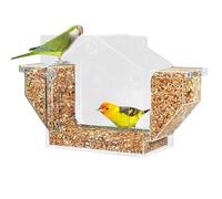 Mangeoires pour Oiseaux d'Extérieur,Boîte De Nourrissage Transparente À Ventouse De Jardin | Mangeoire Extérieure en Acrylique Anti-Écureuils - pour Chardonneret, Observation, Balcon, Jardin