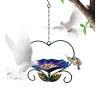 Mangeoires pour Oiseaux d'extérieur,Décor en Fer en Forme de Fleur Résistant aux Intempéries | Mangeoire Décorative à Oiseaux | pour Patio Jardin arrière-Cour Observer pinsons perroquets